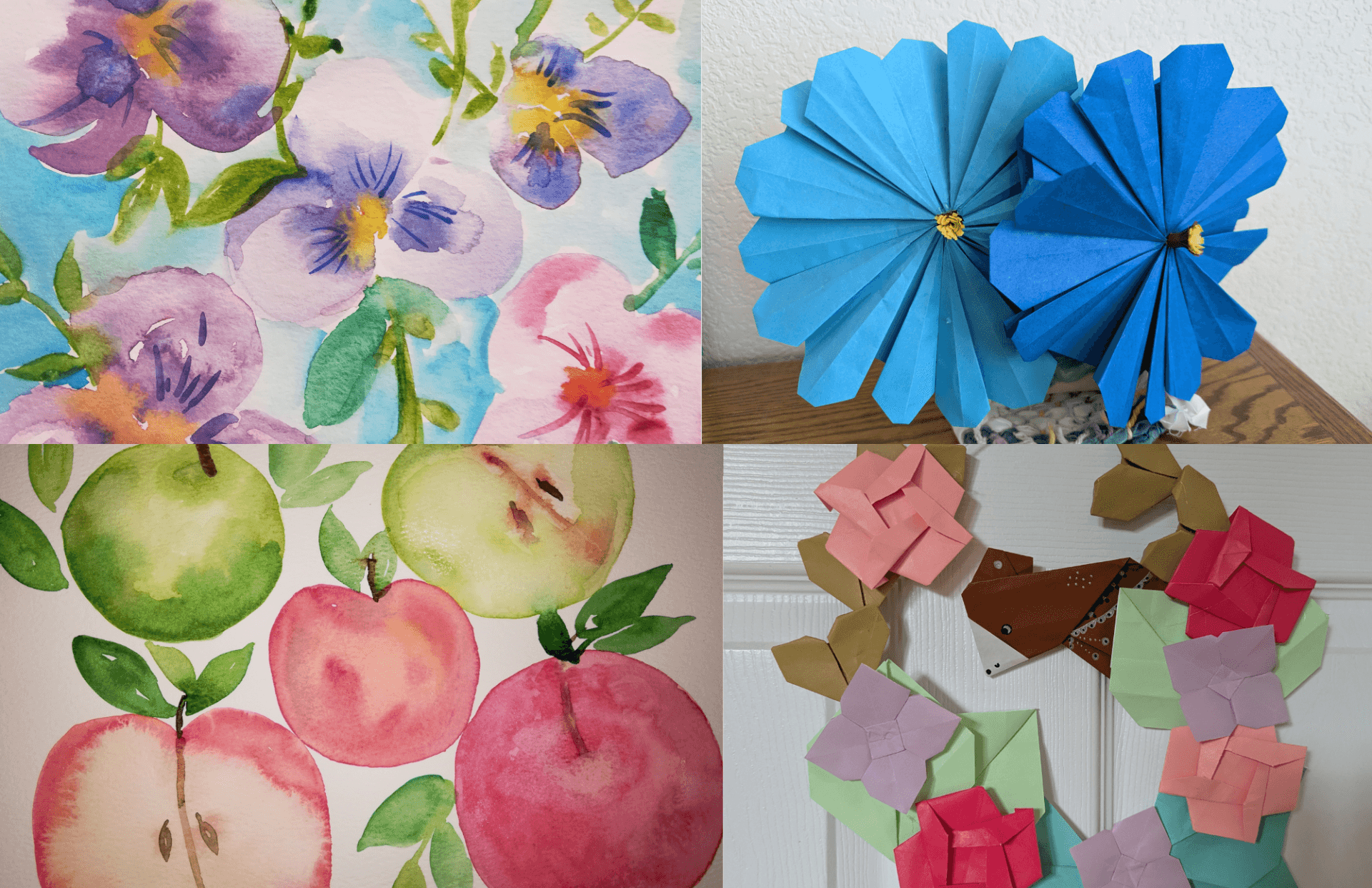 Adult Watercolor and Origami Class- See description for schedule of focus for each week