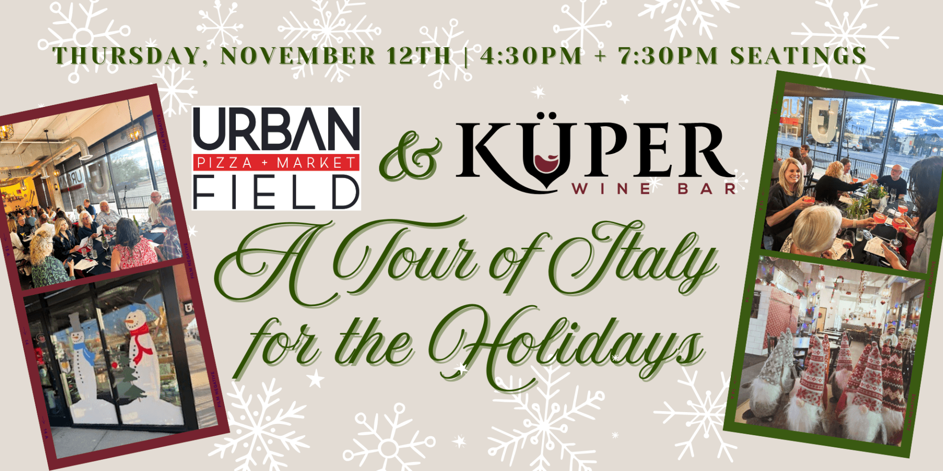 A Tour of Italy for the Holidays: Kuper Wine Bar & Urban Field Holiday Dinner