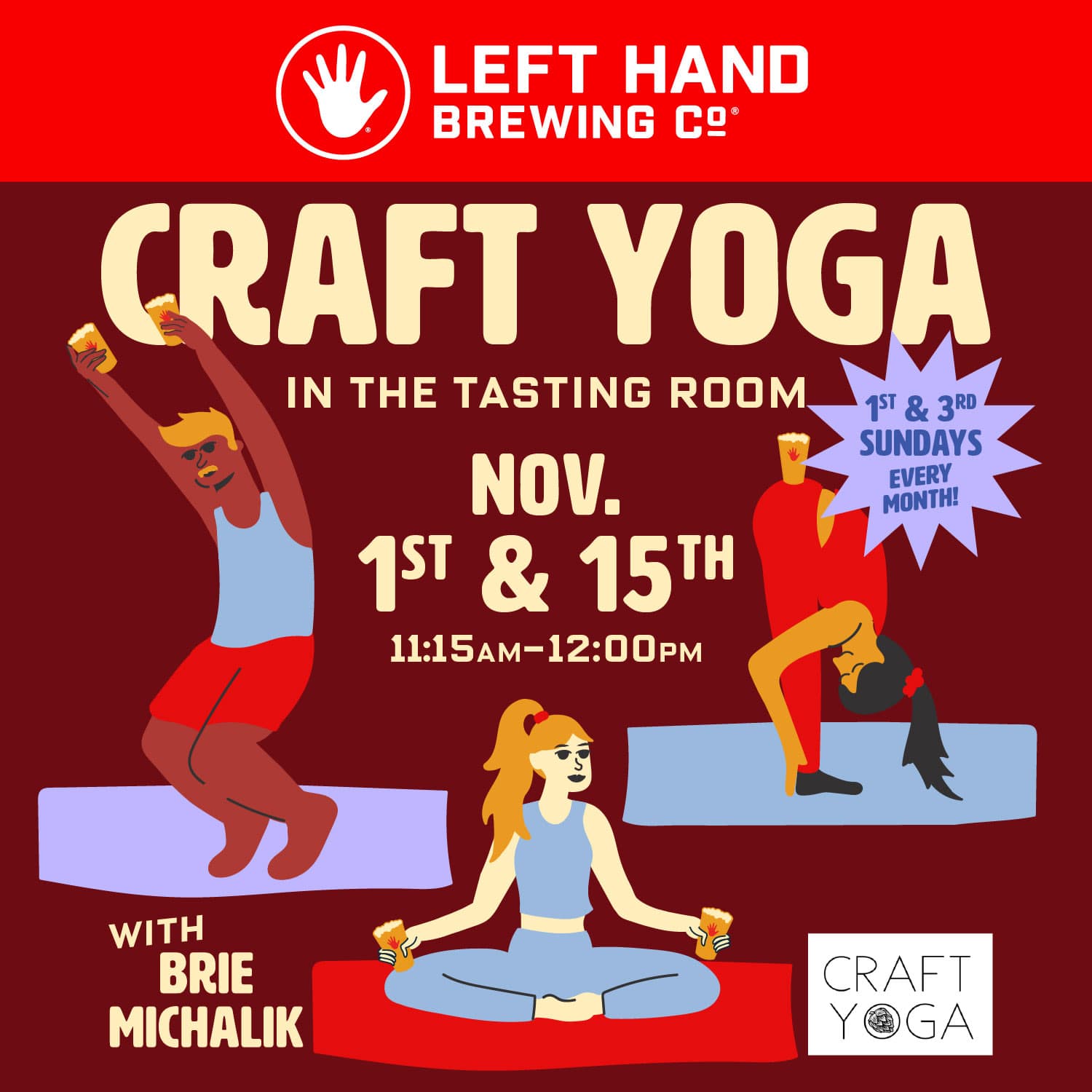 Craft Yoga with Brie with the Tasting Room