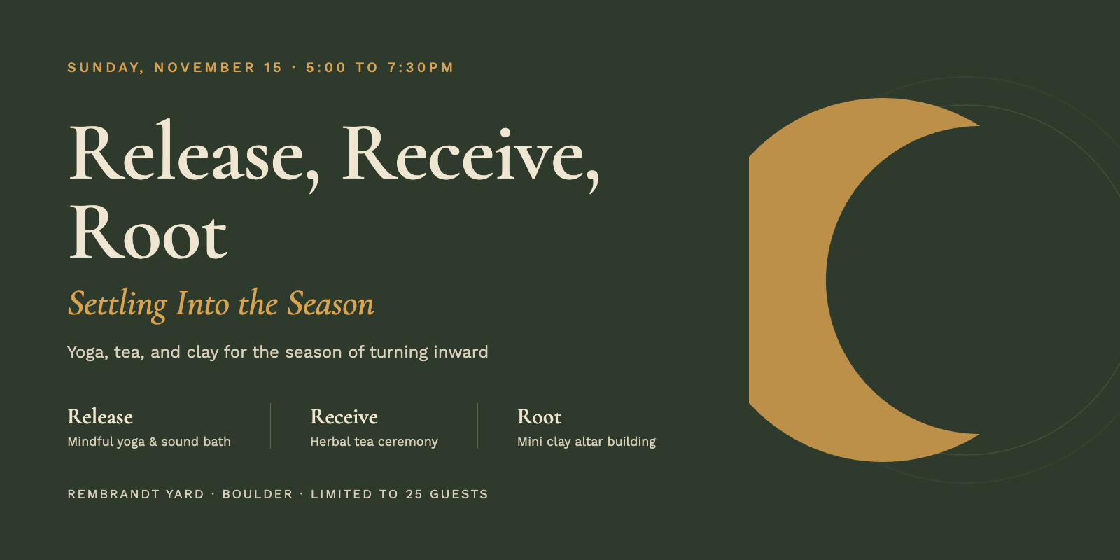 Release, Receive, Root: Settling Into the Season