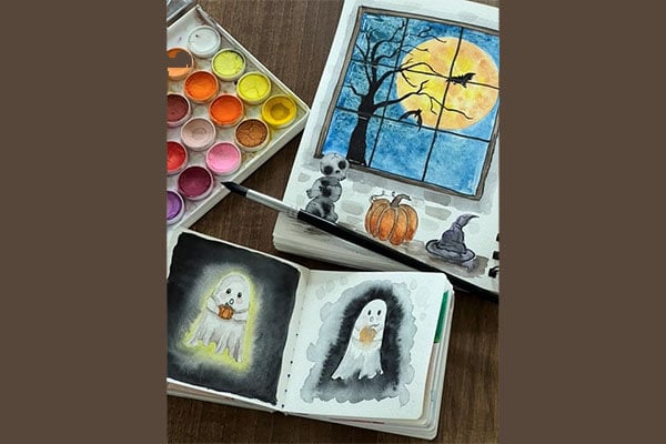 Art Classes at Callahan House: Watercolor Halloween Cards