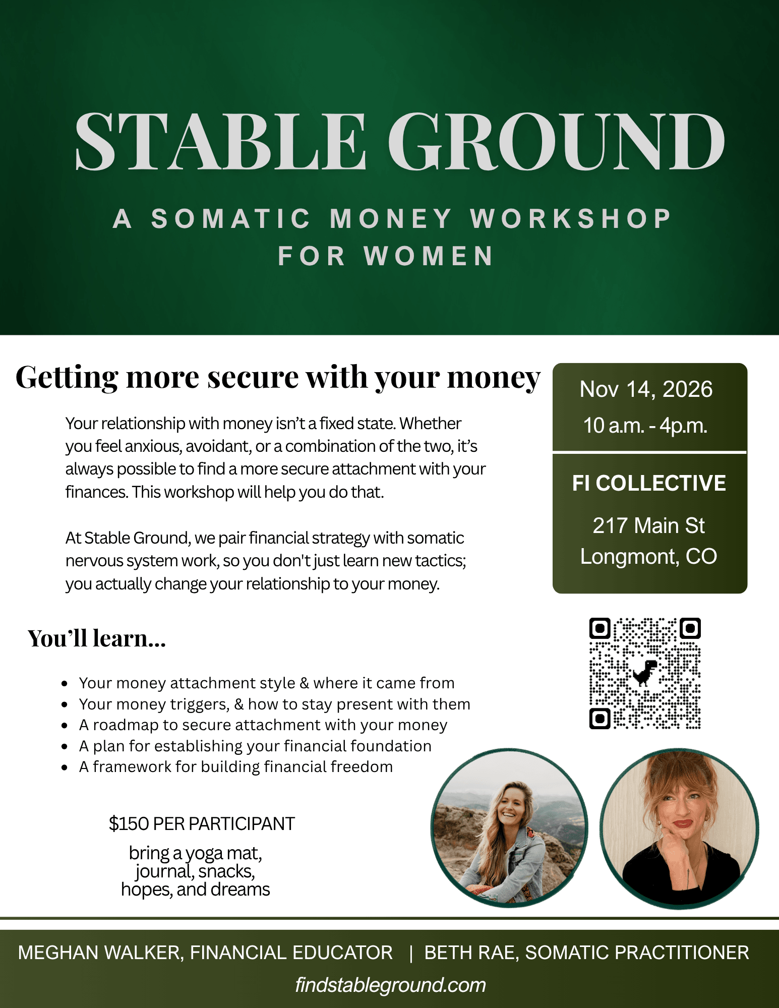 Stable Ground: A Somatic Approach to Money for Women