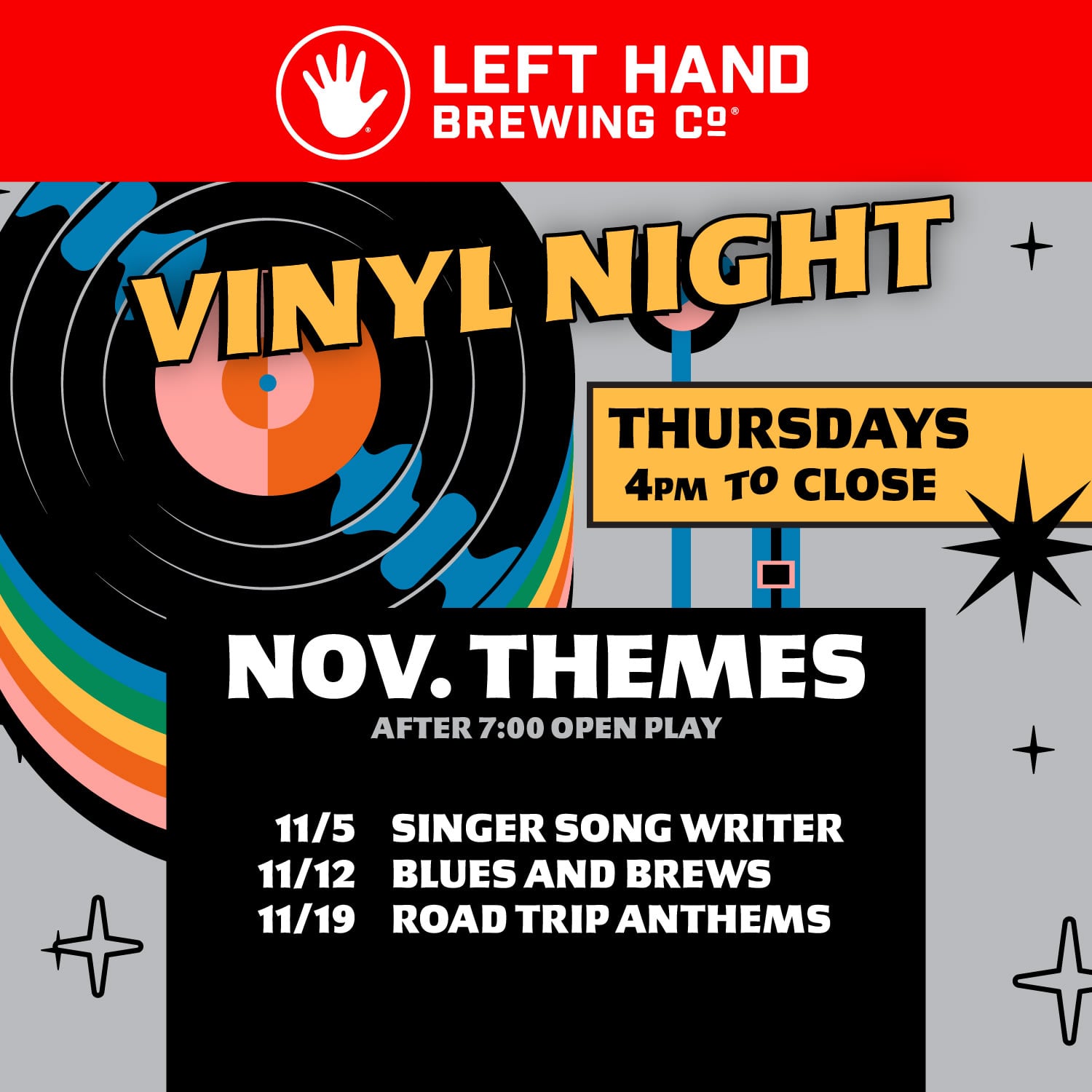 Themed Vinyl Nights in the Tasting Room