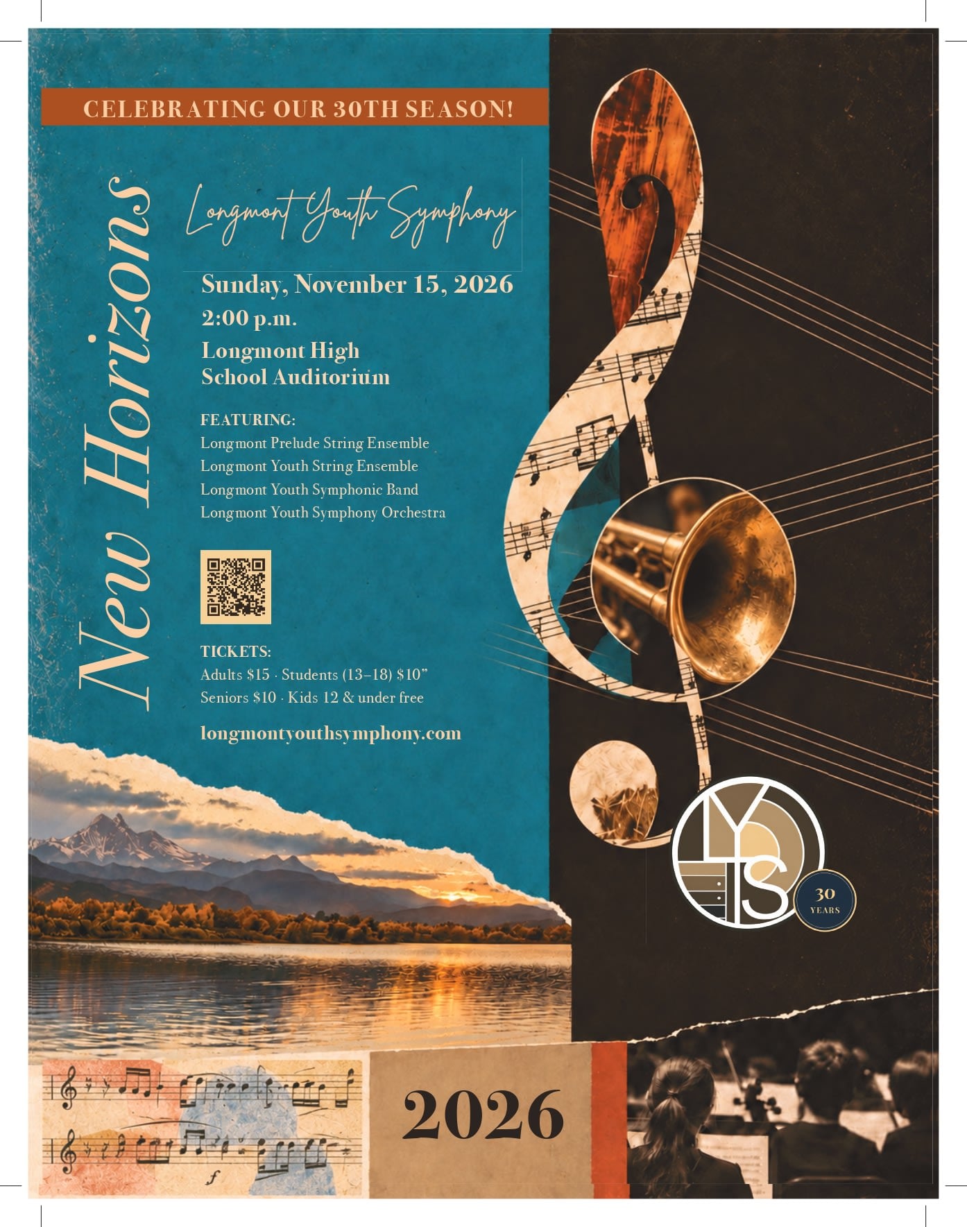 New Horizons: Longmont Youth Symphony 30th Anniversary Kickoff Concert