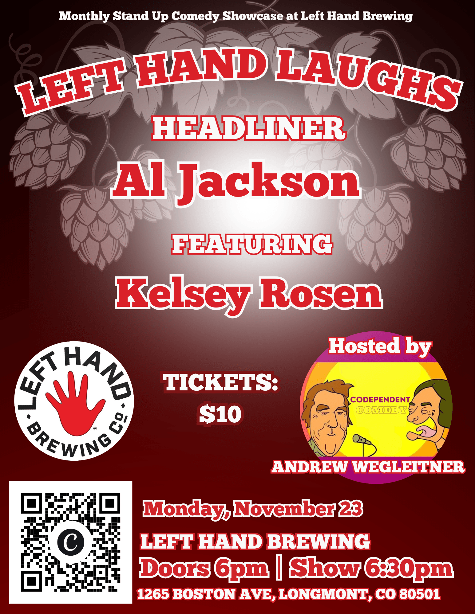 Left Hand Laughs Stand Up Comedy in the Tasting Room